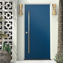 Emtek 86191 Square Long Door Pull, 24", Thru-bolt, Flat Black (US19)
