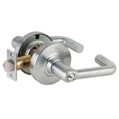 Schlage Tubular Door Handle, ND Series, Keyed, Single Cylinder Function, Entrance/Office Lock, Flat Black Finish
