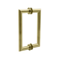 FHC 6" Mitered Round Series Back-To-Back Shower Door Handles, Satin Nickel (US15) Finished