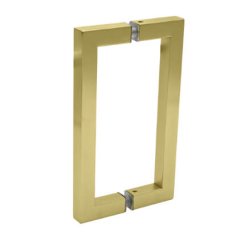 FHC 6" Center-To-Center Square Shower Door Handles, Satin Nickel (US15) Finished