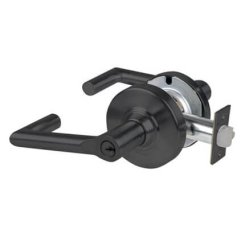 Schlage Boardwalk Door Handle, ND Series, Keyed, Double Cylinder Function, Vestibule Lock, Flat Black Finish
