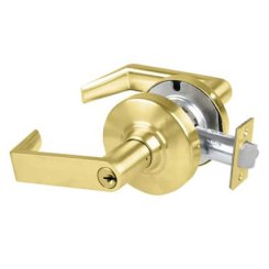 Schlage Rhodes Door Handle, Mechanical Door Locks, ND Series, Keyed, Single Cylinder Function, Classroom Lock, Flat Black Finish