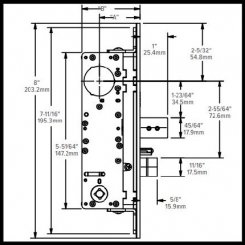Adams Rite Deadlock 2290-00 Dual Force®, Interconnected Deadbolt/Deadlatch, No Handle, For Hollow Metal and Wood Doors