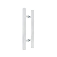 FHC 10" Square Ladder Back-To-Back 6" Center-To-Center Shower Door Handles, Satin Nickel (US15) Finished