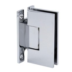 FHC Venice H Back Plate Wall Mount Hinge for Shower Doors, Satin Nickel (US15) Finished