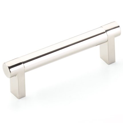 Emtek SELECT Mix-Match Finish Cabinet Pull with Rectangular Stem and Smooth Bar, 3-1/2" - 12" CTC Length
