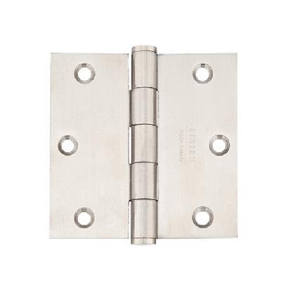 Emtek 9822332D Stainless Steel, Plain Bearing, 3.5" x 3.5", 1/4" Radius Corner - PAIR