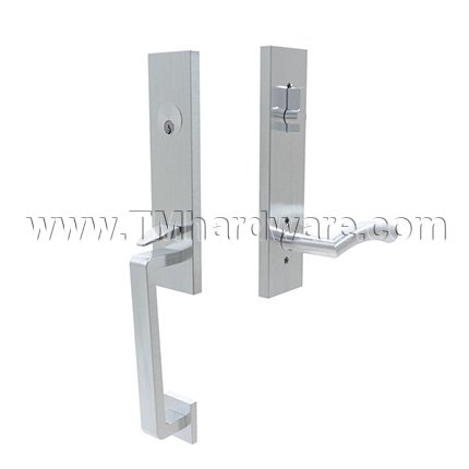 Emtek S40101DD Contemporary Stainless Steel Davos Tubular Entry Set with Dresden Lever