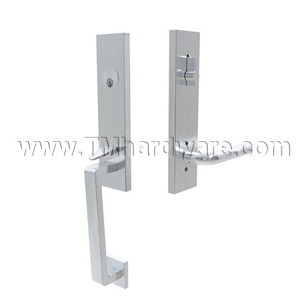 Emtek S40101KL Contemporary Stainless Steel Davos Tubular Entry Set with Kiel Lever