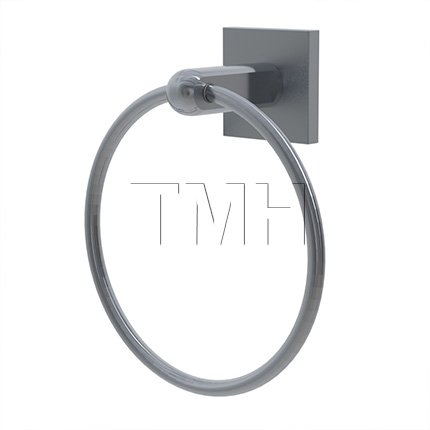 Emtek S7300 Stainless Steel Towel Ring with Square Stainless Steel Rosette, 6-7/8” Overall Diameter