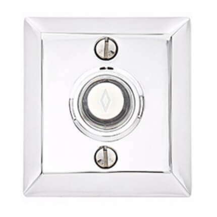 Emtek 2409 Doorbell Button with Quincy Rosette, 2-1/2" x 2-5/8" Dim.