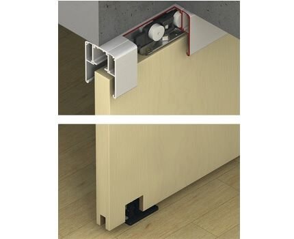 Hafele Slido Classic 40-O to 120-O Hardware Set, Wood Doors up to 265 Lbs, No Soft Close, Recessed - NOT ACTIVE