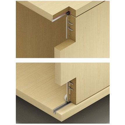 Hafele S8 VF Sliding Hardware, For Overlay Doors with Cranked Runner, Max 44 LB Door