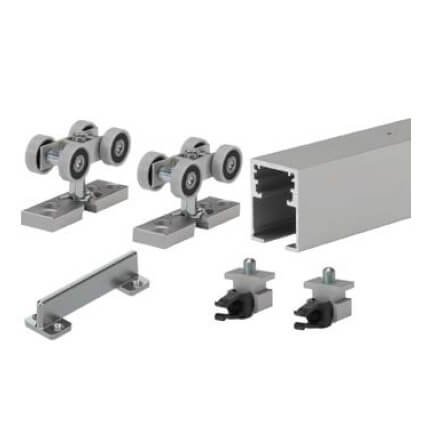 Hettich TopLine Grant HD Sliding Door Hardware and Track, Doors up to 325 Lbs. - QUICK SHIP