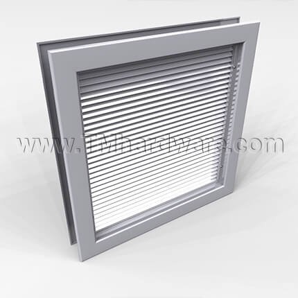 Activar Door Louver 1300A1, Inverted "V" Blades, Aluminum, Self-Attaching Frame, For 1-3/4" Doors, up to 2' x 6'-8"