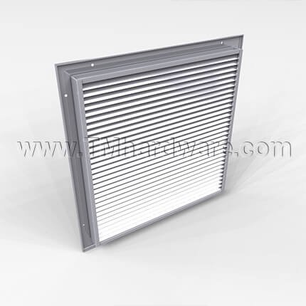 Activar Door Louver 1300C, Inverted "V" Blades, Aluminum, Single Flanged Frame, up to 2' x 6'-8"