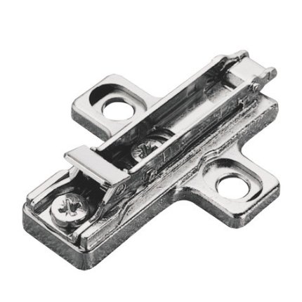 Salice Concealed Hinge, Clip Wing Mounting Plate, Quick Fixing System, Aluminum Frame, 2mm Height, Nickel-Plated