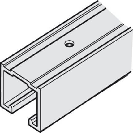 Hafele Upper Track, Pre-drilled, Aluminum, for HAWA Silenta 150/B