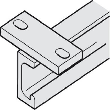 Hafele Hawa Super, Ceiling-mounted Upper Track, with Mounting Flanges