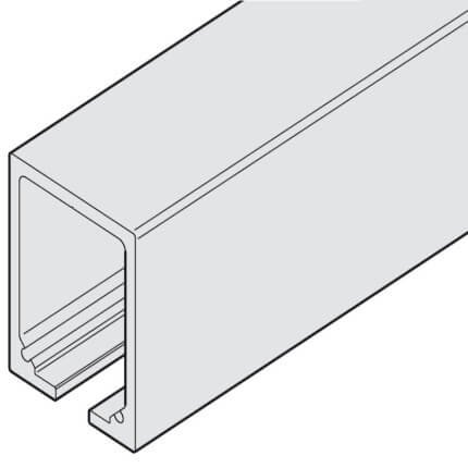Hafele Upper Track for HAWA Junior 250/A, B, Pre-drilled, Aluminum