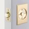 Emtek Rectangular Pocket Door Tubular Lock in Polished Brass Finish