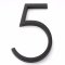 Emtek #2835 Modern House Numbers, No. "5" Digit, 7" Height Flat Black (US19) Finished