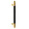 Trimco Black Anodized Grip Pull with Straight Standoff and Radius Ends, Bright Brass Finish