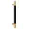 Trimco Black Anodized Grip Pull with Straight Standoff and Radius Ends, Polished Bronze Finish