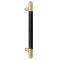 Trimco Black Anodized Grip Pull with Straight Standoff and Radius Ends, Satin Brass Finish