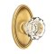 Emtek Astoria Glass Door Knob, Glass Knobset, Oval Rosette, French Antique (US7) Finish