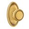 Emtek Norwich Door Knob, Classic Brass, Oval Rosette, French Antique (US7) Finish