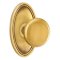 Emtek Providence Door Knob, Classic Brass, Oval Rosette, French Antique (US7) Finish