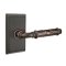 Emtek Ribbon & Reed Door Handle, Designer Brass, Rectangular Rosette, Oil Rubbed Bronze (US10B) Finish