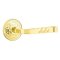 Emtek Santa Fe Door Handle, Designer Brass, Lancaster Rosette, Unlacquered Brass (US3NL) Finish
