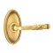 Emtek Santa Fe Door Handle, Designer Brass, Oval Rosette, French Antique (US7) Finish