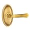 Emtek Wembley Door Handle, Designer Brass, Oval Rosette, French Antique (US7) Finish