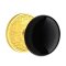 Emtek Ebony Door Knob, Porcelain, Passage, Lancaster Rosette, Unlacquered Brass (US3NL) Finish