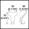 Hafele Wardrobe Hook, 2-3/4" x 1-9/16" x 2-1/16" Specs
