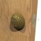 Hager 3901 Rim Cylinder with Schlage C or Hager Keyway in US10 Finish applied to lock on wooden door
