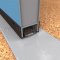 NGP 35V Door Shoe Sweep, U Shaped Aluminum Casing with Square Edges and a .1875" Vinyl Finned Seal for Hollow Metal Doors in DKB Finish applied to bottom of hollow metal door