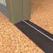 NGP 896 Latching Panic Exit Threshold in DKB Finish with Vinyl Seal applied to floor of door entrance