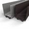 NGP 92T6 Door Shoe Sweep, U Shaped Aluminum with 2" Kickplate and Two .5625" Thermoplastic Triple Fin Seals