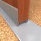 NGP 92WH Door Shoe Sweep, U Shaped Aluminum with 2" Kickplate and a .6875" Nylon Brush Seal in Anodized Aluminum Finish applied to bottom of door
