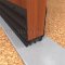 NGP 99TWH Door Shoe Sweep, U Shaped Aluminum with 2.75" Rigid Kickplate and .6875" Nylon Brush and Thermoplastic Triple Fin Seals in DKB Finish applied to bottom of door