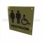 Rockwood ADA Tactile Sign with Braille, Unisex Restroom and Handicap Accessible in US4 finish