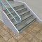 Shown on indoor concrete staircase, with excellent riser protection