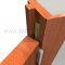 On hinge-side jamb of door-open