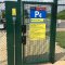 Locinox MAG Gate Lock installed on parking lot gate