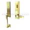 Emtek 4818BRL Contemporary Brass Davos Tubular Entry Set with Breslin Lever