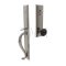 Jefferson Door Lock with Ebony Porcelain Knob in Satin Nickel finish